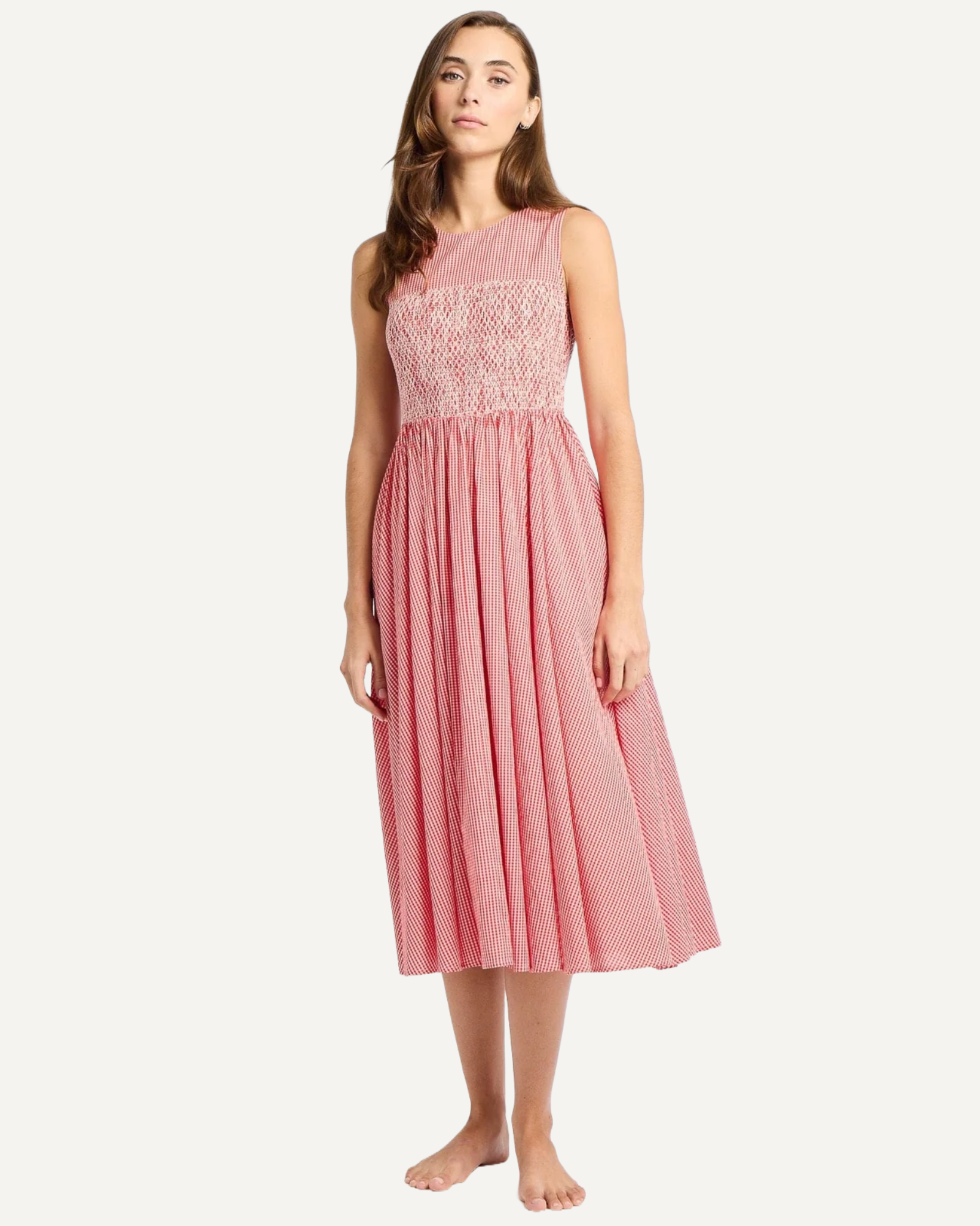 floral gingham midi dress pink red Red Gingham Zip Front Midi Dress - All Dresses
