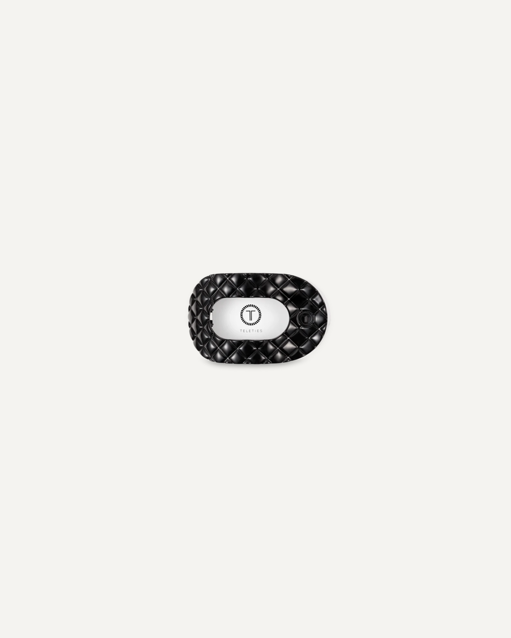 Jet Black Quilted Small Round Clip