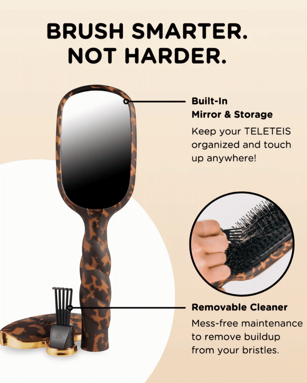 Boar Bristle Hair Brush Tortoise