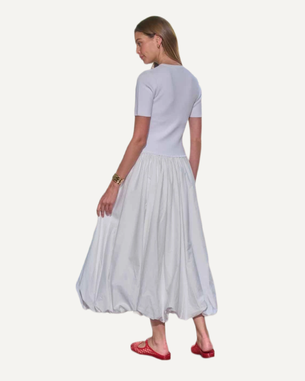 Bubble Skirt Midi Dress