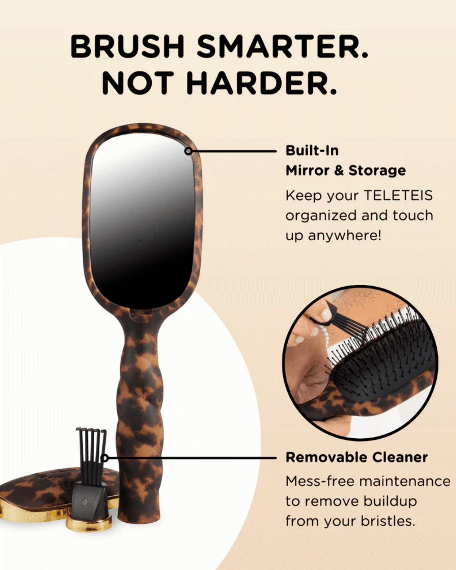 Detangler Hair Brush for Medium Hair Tortoise