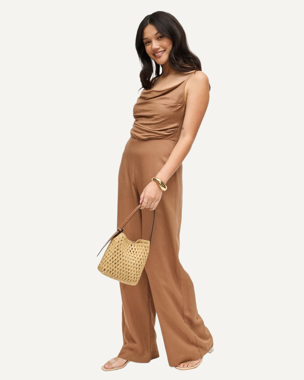 Ember Raffia Bucket Bag