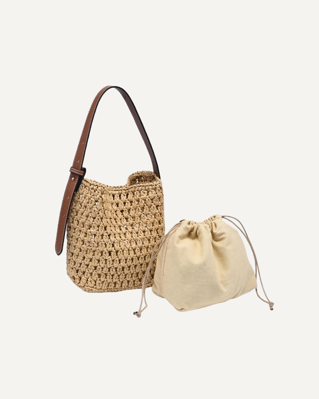 Ember Raffia Bucket Bag