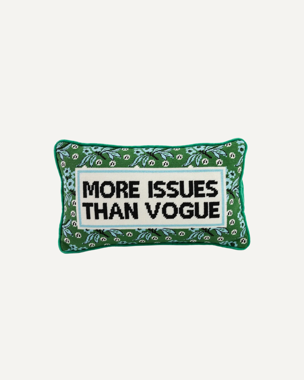 More Issues Needlepoint Pillow