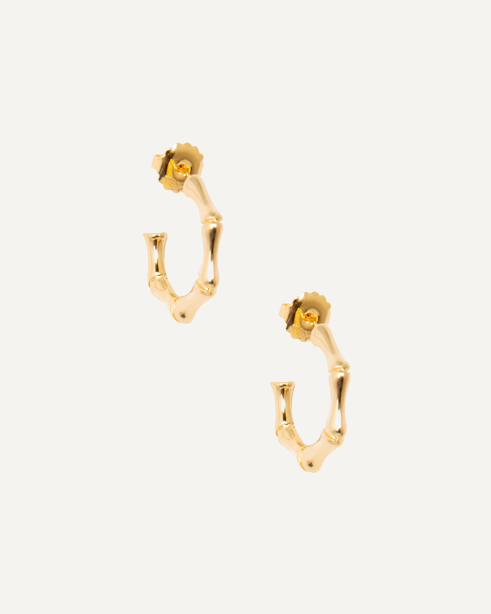 Gold Bamboo Hoop Earrings