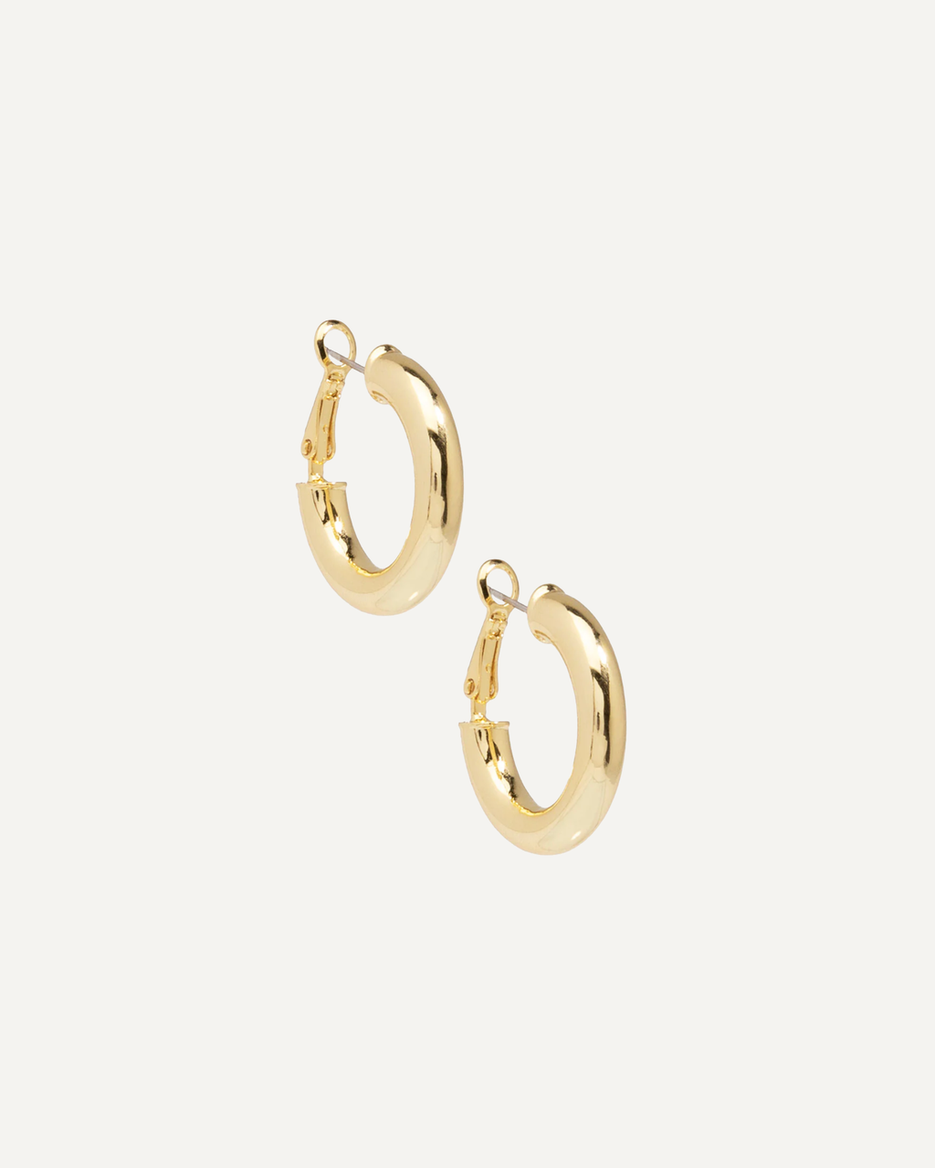 Gold Chunky Metal Huggie Earrings