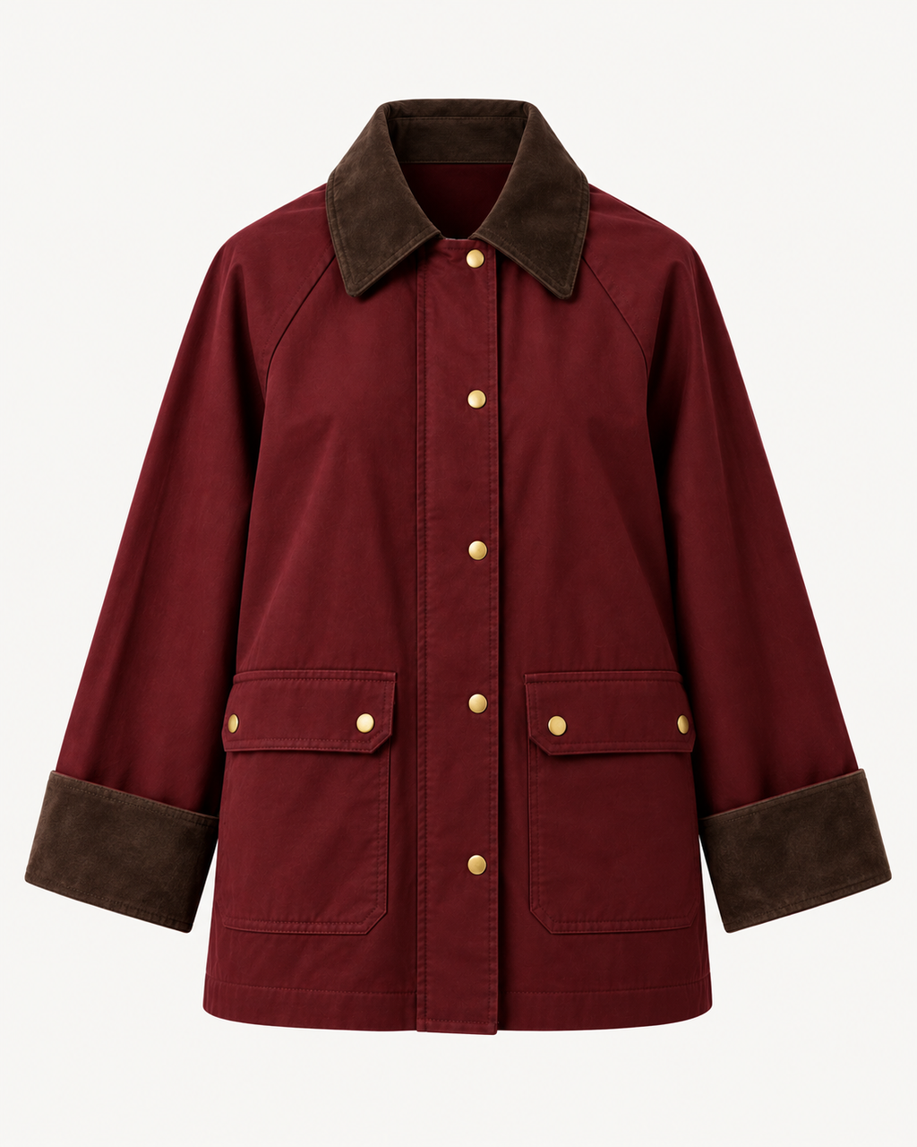 Contrast Collar Barn Coat