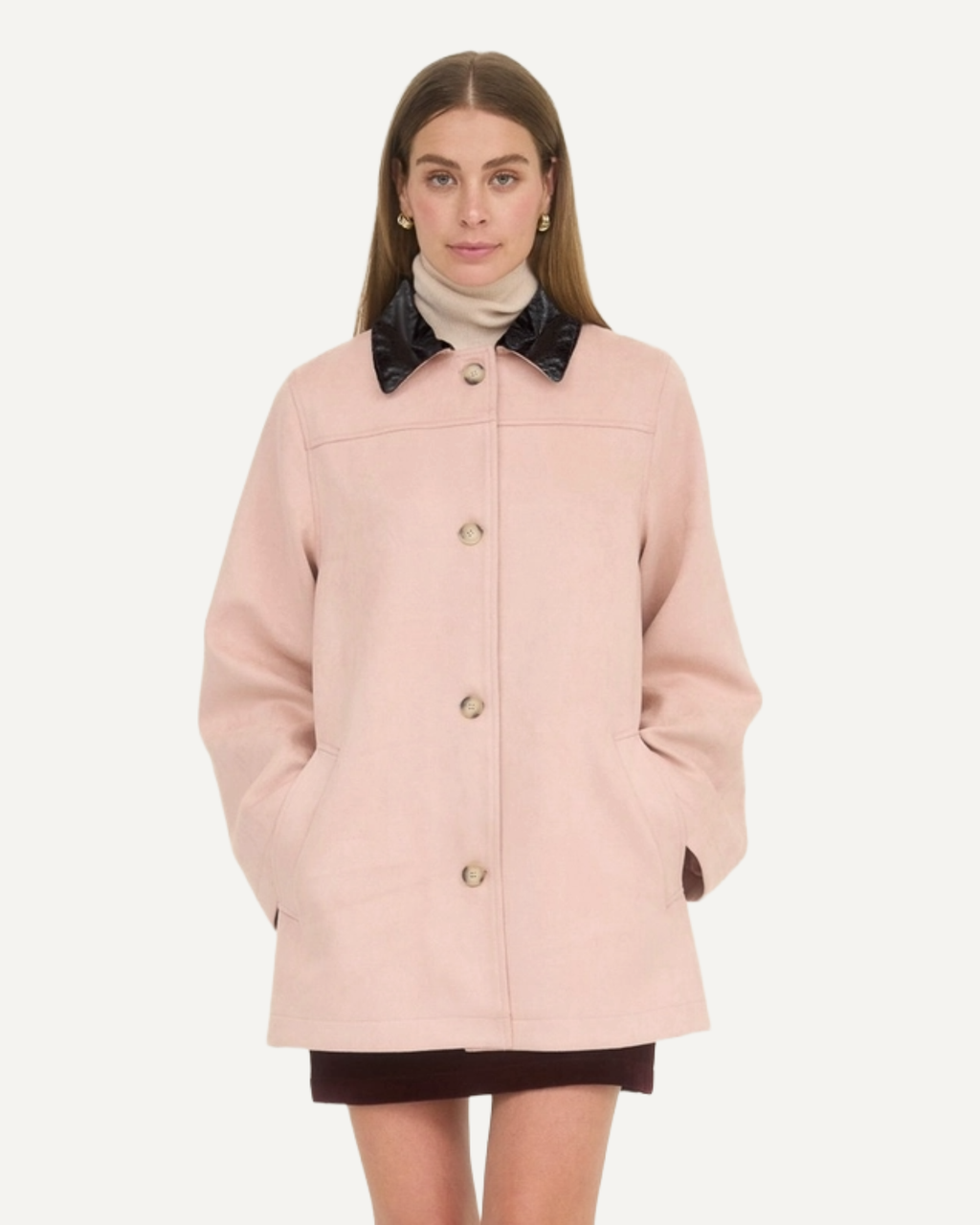 Suede Button Down Jacket