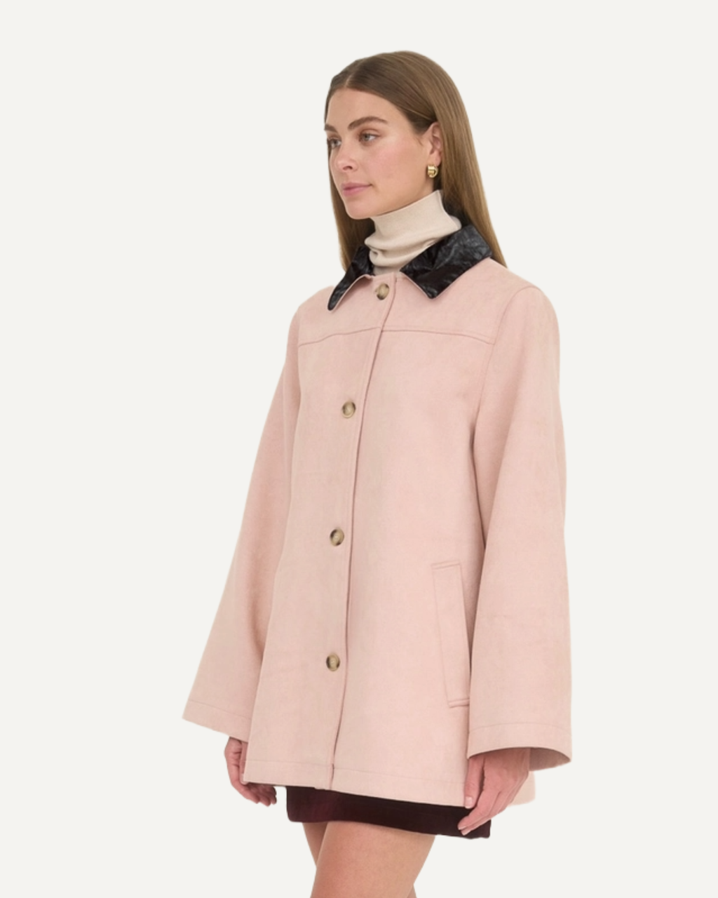 Suede Button Down Jacket