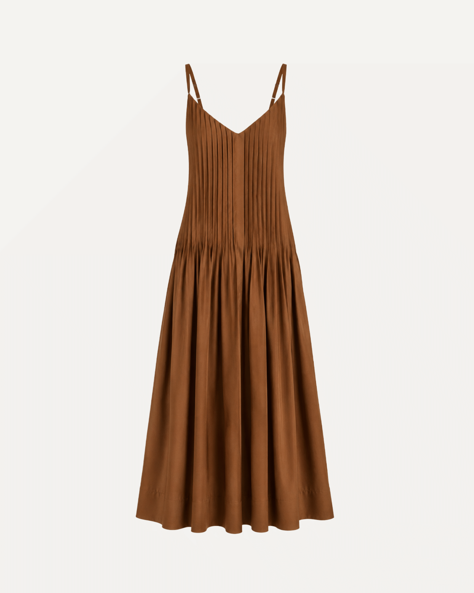 V-Neck Pleated Front Detail Maxi Dress