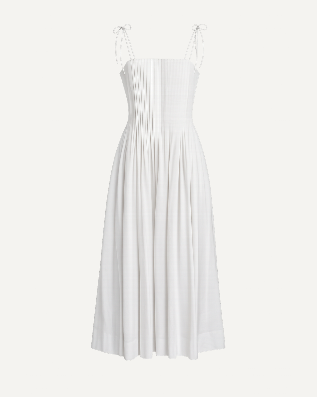 Pleated Front Detail Midi Dress