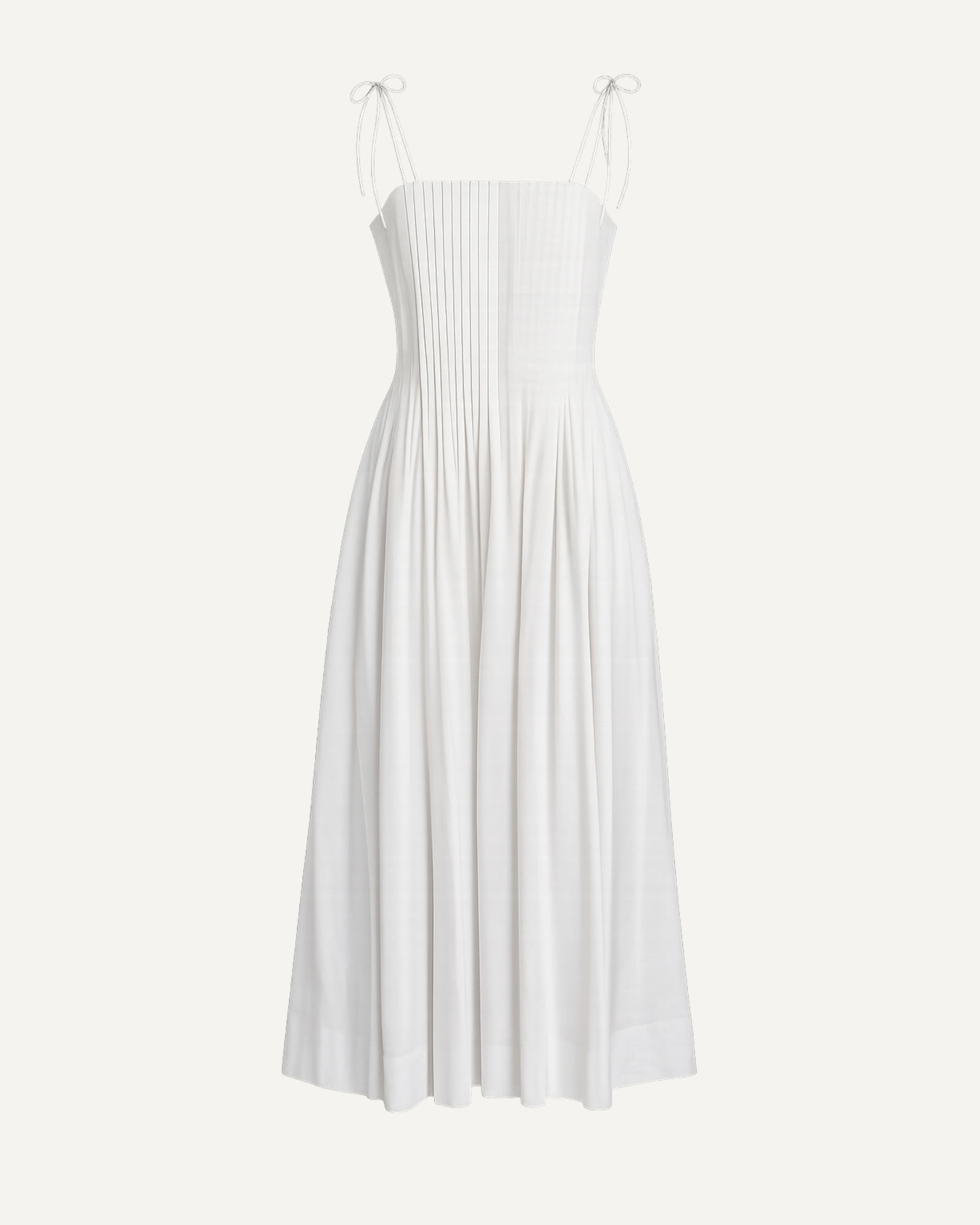 Pleated Front Detail Midi Dress
