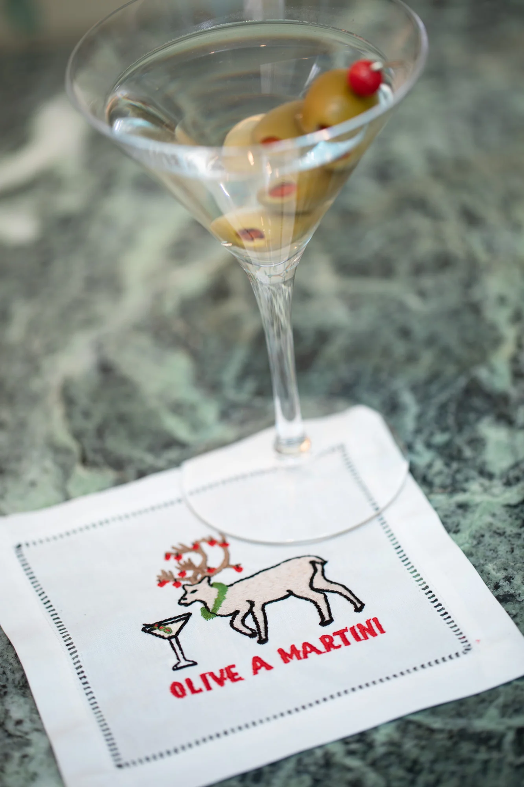 Olive A Martini Cocktail Napkins (Set of 4)