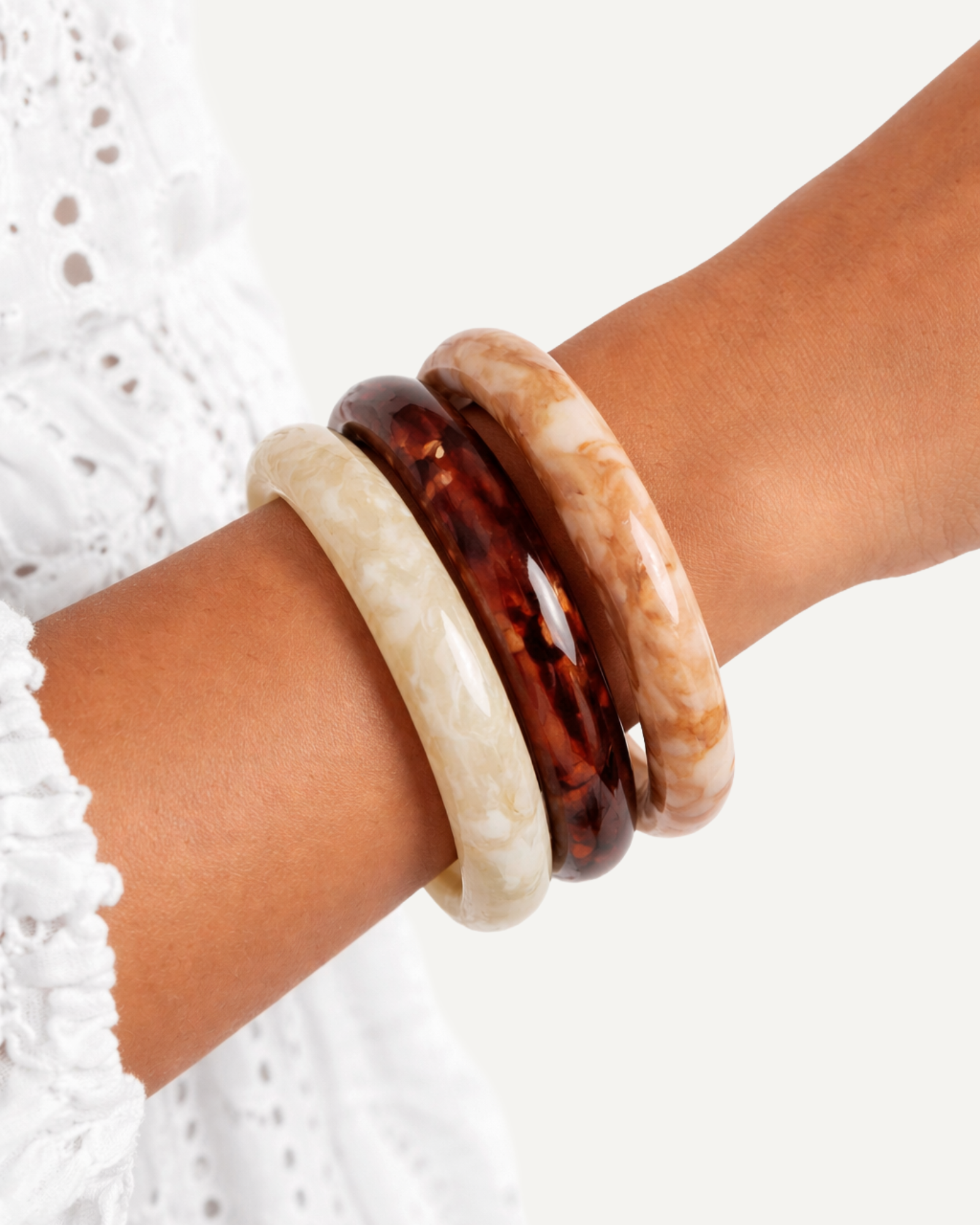 Set of 3 Resin Bangles Desert