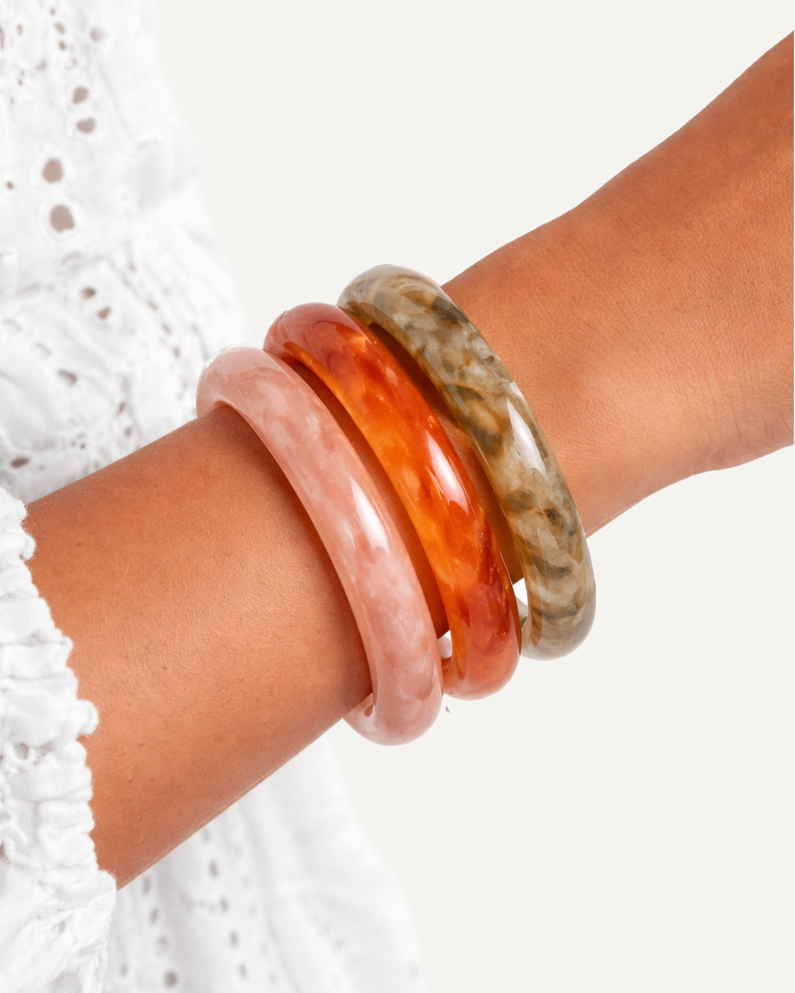 Set of 3 Resin Bangles Sunset