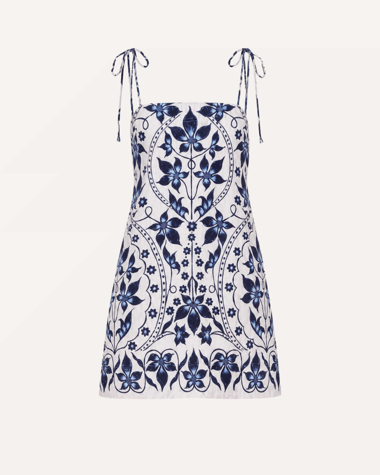 omika sleeveless embroidered mini dress OMIKA Tillie Mini Dress Ceci Bluestone