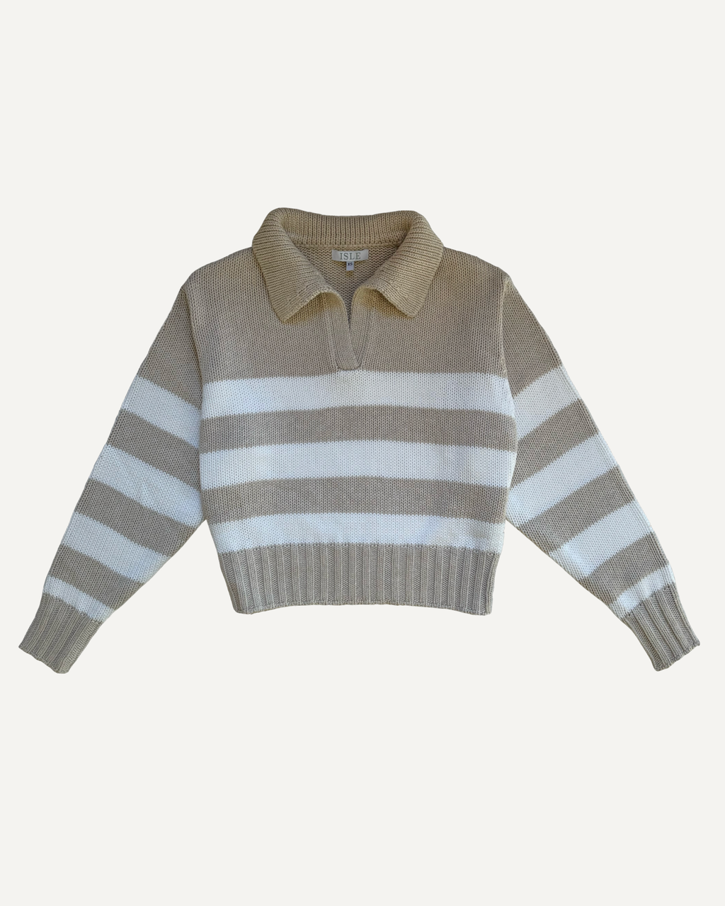 Cotton Cropped Polo Sweater