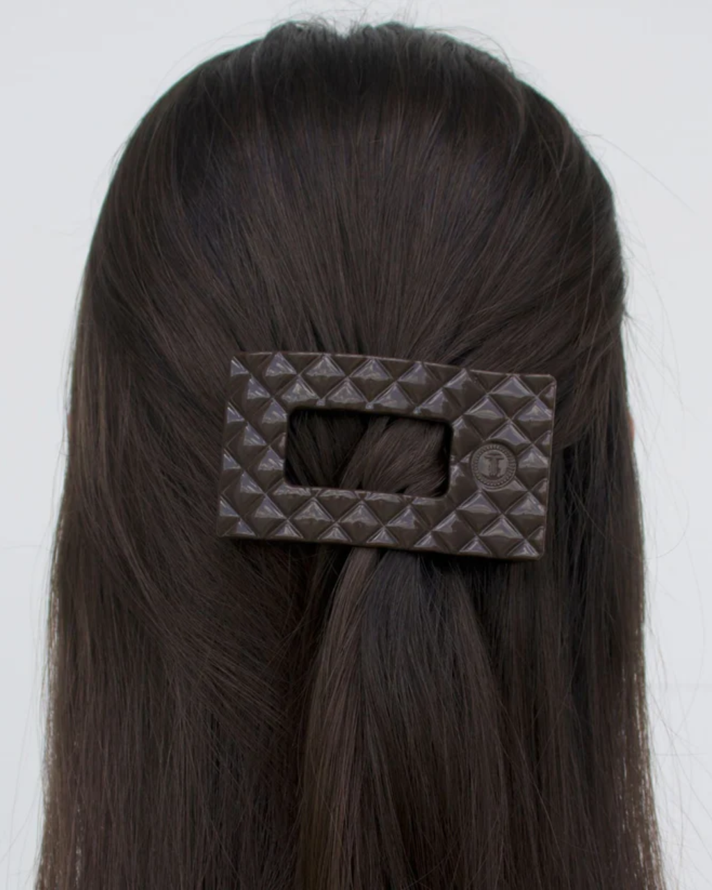 Truly Taupe Quilted Small Rectangle Clip