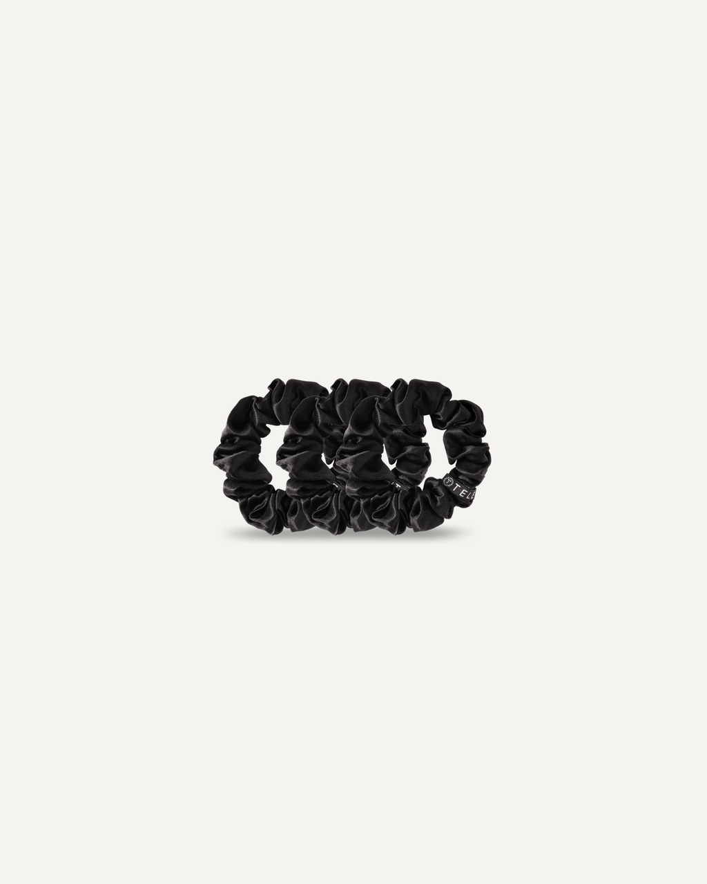 Jet Black Small Silk Scrunchies