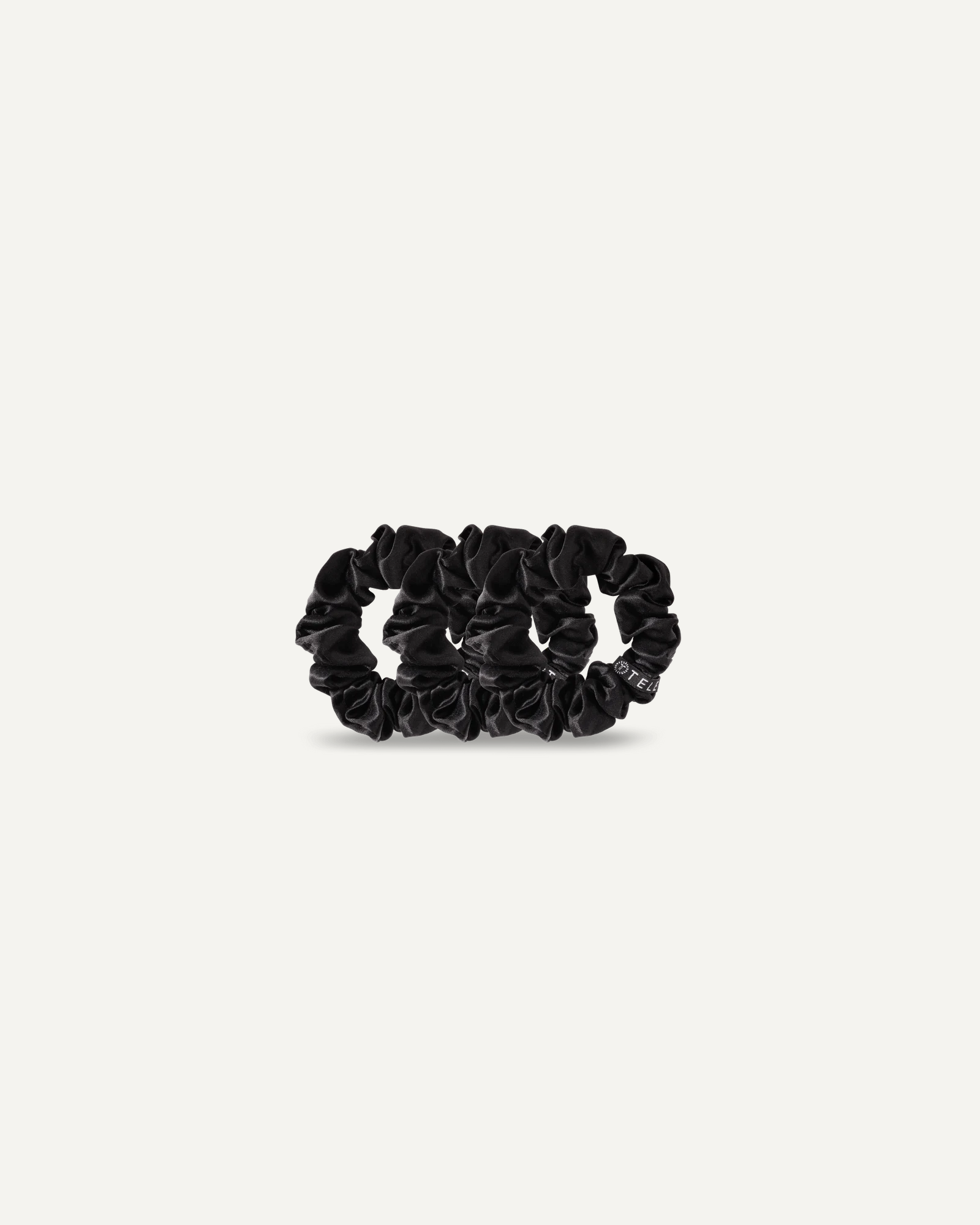 Jet Black Small Silk Scrunchies